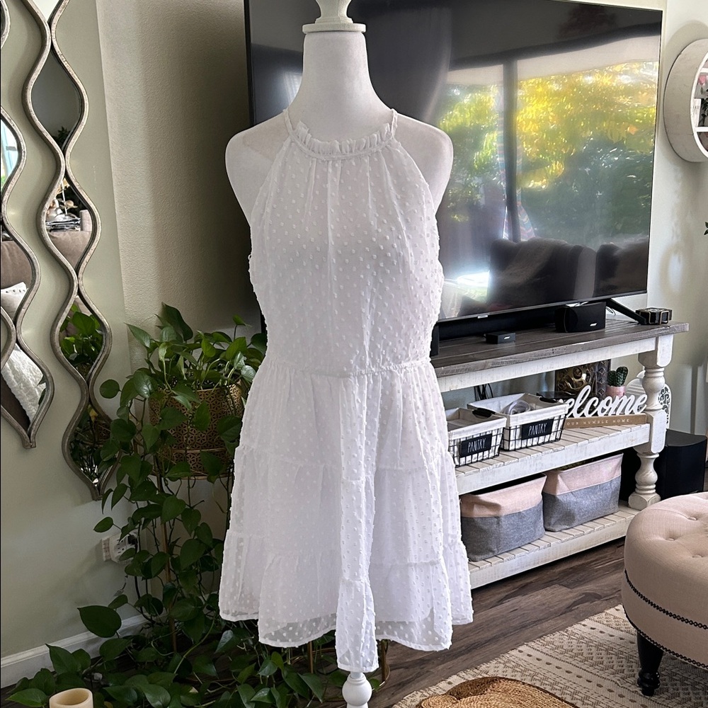 Trixxi White Textured Mini Dress